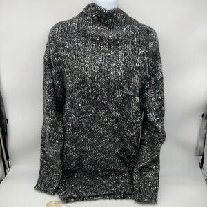 VTG D.D. Sloane Women’s Gray & White Speckled Knit Mock Turtleneck Sweater-Sz M